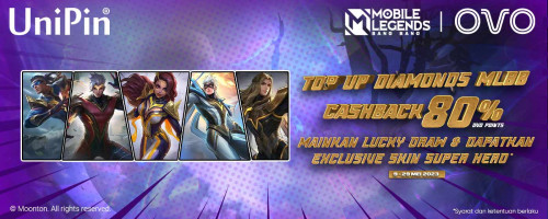 Top Up Diamonds Pakai OVO Cashback 80% OVO Points & Mainkan Lucky Draw Untuk Dapat Exclusive Skin Super Hero!